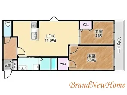 FSTYLE津久野町(2LDK/1階)の間取り写真