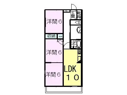 ザッパス石津北(3LDK/2階)の間取り写真