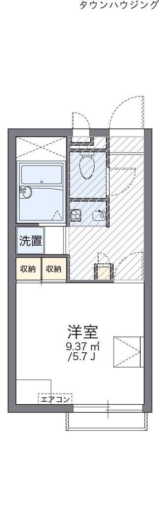 レオパレス昴555F(1K/2階)の間取り写真