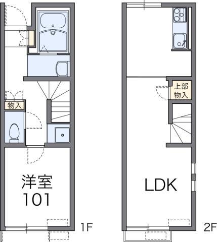 レオネクストダブルジーII(1LDK/2階)の間取り写真
