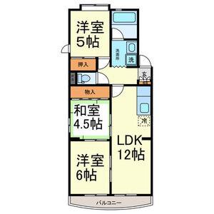 サンパーク大鐘(3LDK/2階)の間取り写真