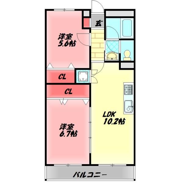 パレ守口(2LDK/2階)の間取り写真