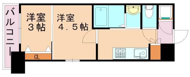 NO.111 ORIENTO TRADING TOWER CLUB O(2K/4階)の間取り写真