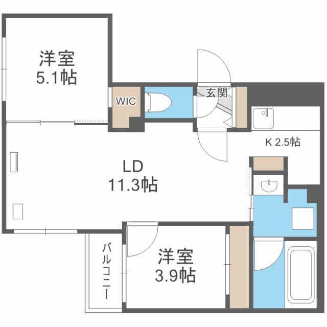 TERRACE SAKURA テラスサクラ(2LDK/1階)の間取り写真