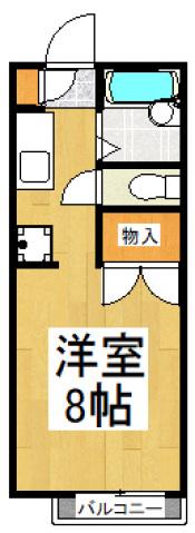 カーサリディア(ワンルーム/1階)の間取り写真