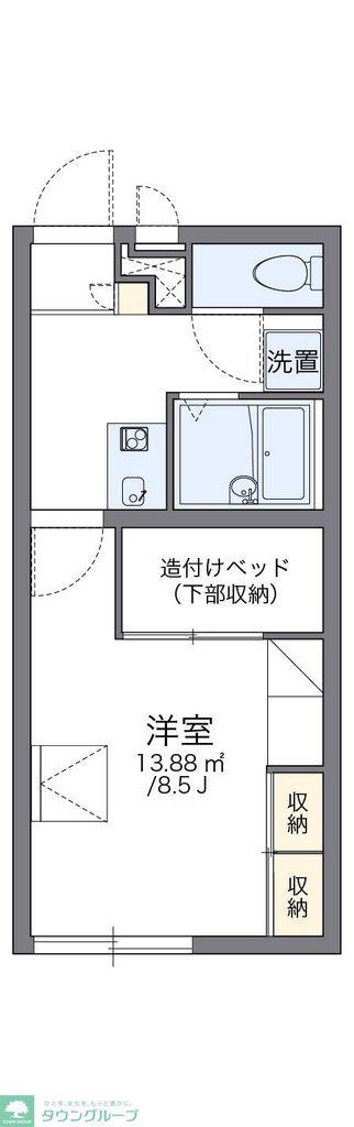 レオパレスTATSUMI(1K/1階)の間取り写真