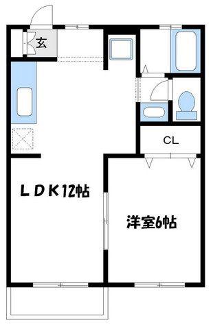グラン中央林間(1LDK/1階)の間取り写真