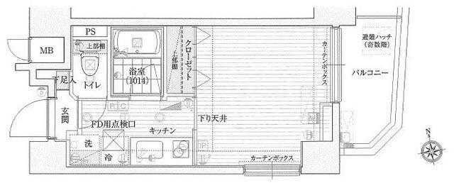 ・・・ル・リオン初台(1K/6階)の間取り写真