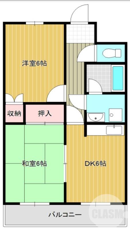 メゾンモンブラン(2DK/5階)の間取り写真