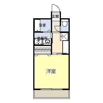 ウエスト・5(1K/2階)の間取り写真