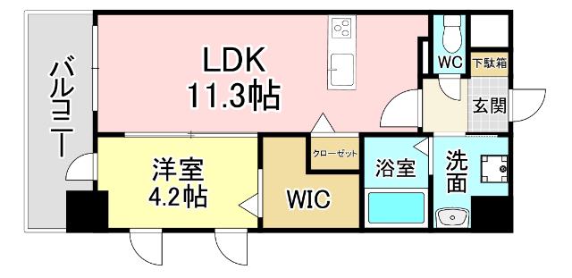 PROSPERER大手町(1LDK/9階)の間取り写真