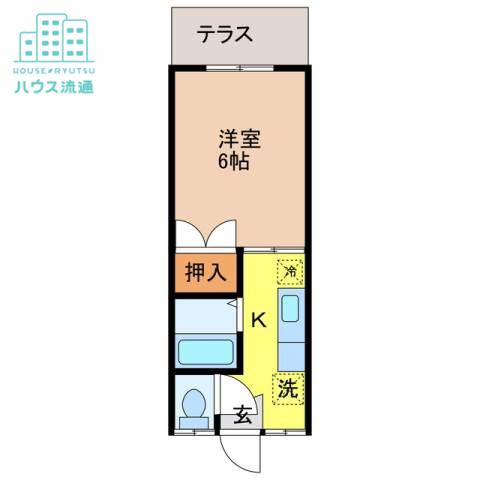 コーポ緑ヶ丘(1K/1階)の間取り写真