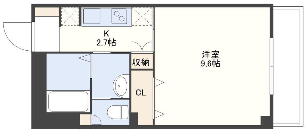 SUNパール駅前(1K/8階)の間取り写真