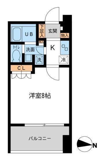 サンフル押上I(1K/7階)の間取り写真