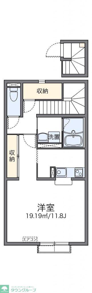 レオネクストマンダリーヌVI(1K/2階)の間取り写真