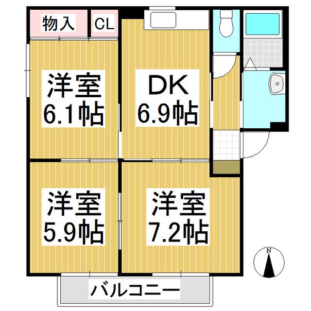 JOYTA(3DK/1階)の間取り写真