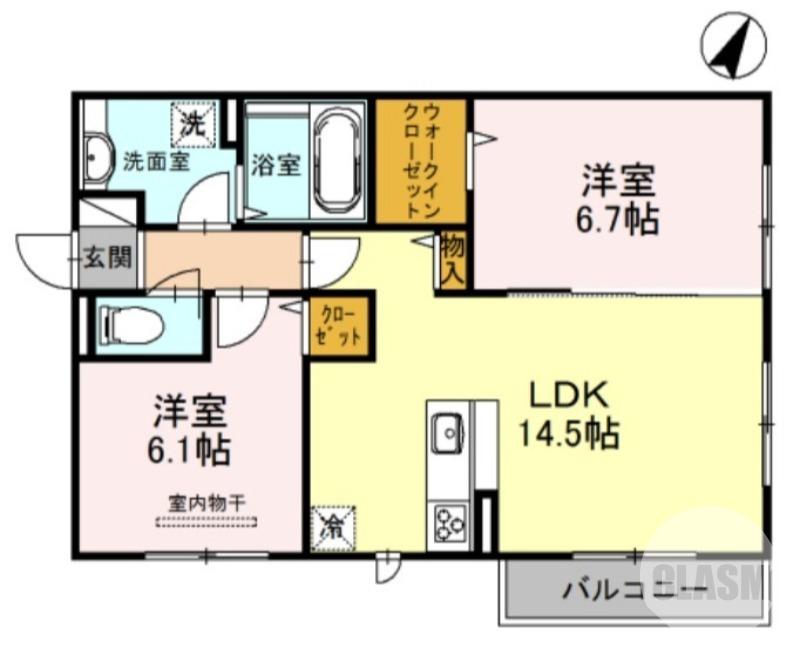 イズミ金岡(2LDK/3階)の間取り写真
