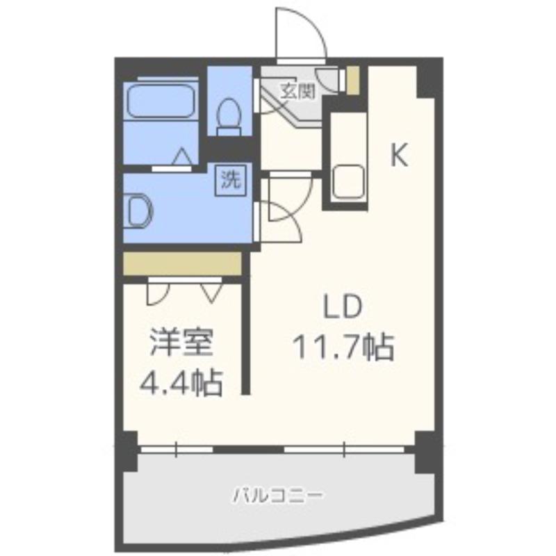 ビッグパレス中島公園(1LDK/14階)の間取り写真