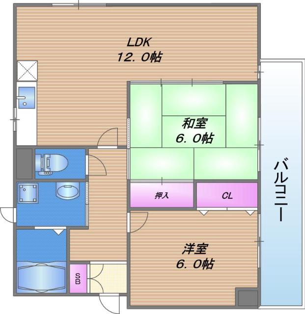 ATHOME(2LDK/6階)の間取り写真