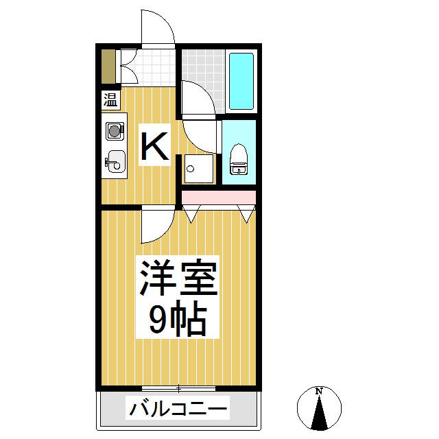 サンピュア(1K/2階)の間取り写真