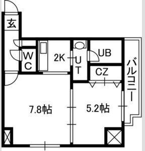ISグランデ札幌(1LDK/8階)の間取り写真