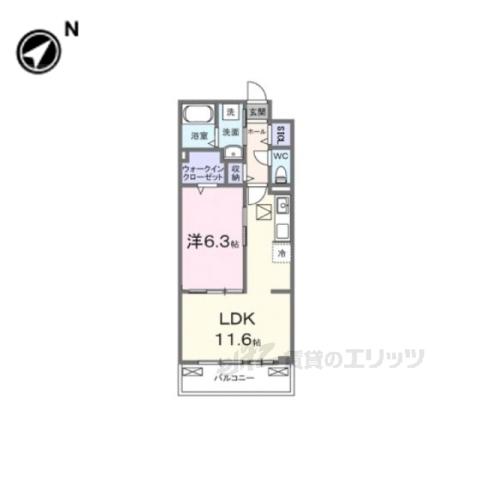 エルグランデSOU(1LDK/3階)の間取り写真