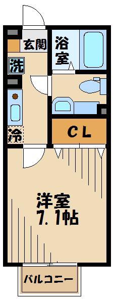 クレールメゾンI(1K/1階)の間取り写真