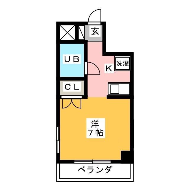 ハイツ島田(ワンルーム/3階)の間取り写真