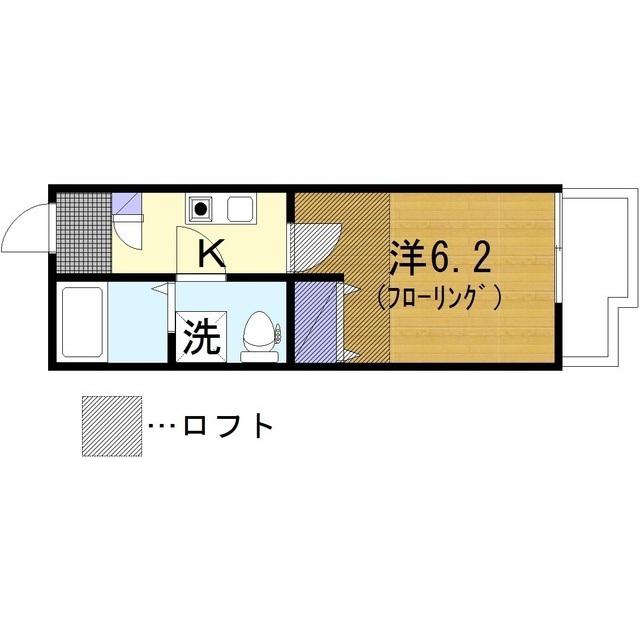 カインドネス相武台前(1K/2階)の間取り写真