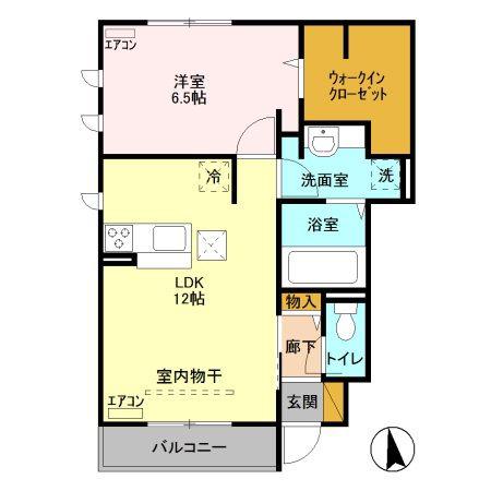 ソフィア(1LDK/1階)の間取り写真