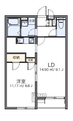 日吉ヒルズ(1LDK/2階)の間取り写真