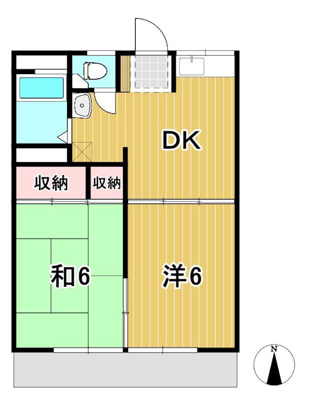 ハイツWACHI A(2DK/1階)の間取り写真