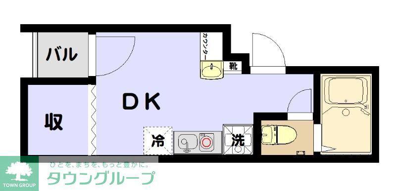 アールヒルズ日本橋(ワンルーム/4階)の間取り写真
