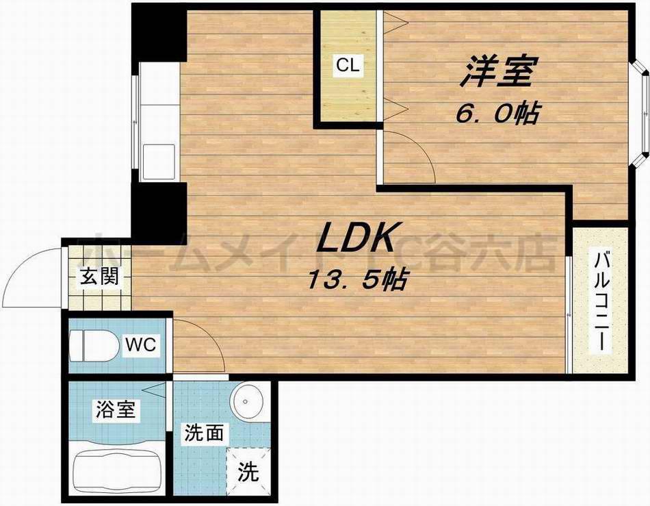 セイワパレス森ノ宮南(1LDK/3階)の間取り写真
