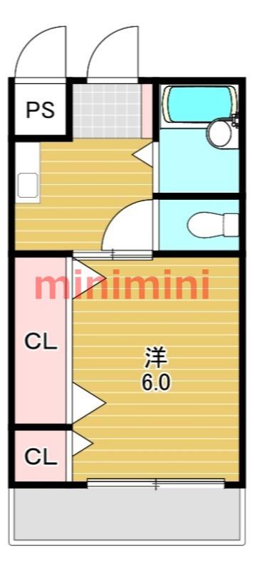 アンフィニィ松ヶ丘(1K/5階)の間取り写真
