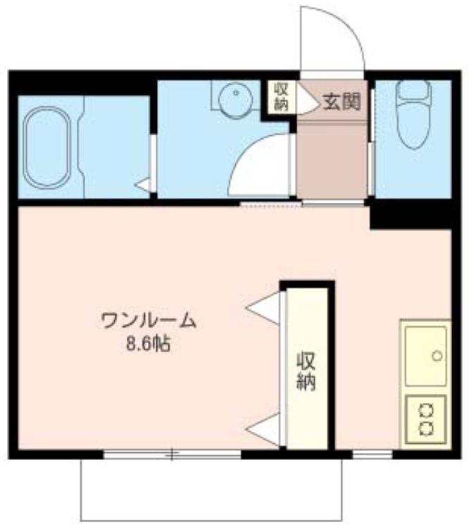 メルヴェーユ(ワンルーム/2階)の間取り写真