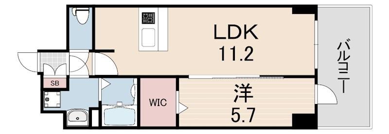 プレサンス神戸セレスティア(1LDK/14階)の間取り写真