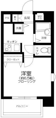 ヴェルト柿の木坂(1K/3階)の間取り写真