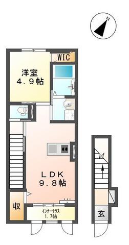 ラーク学園町(1LDK/2階)の間取り写真