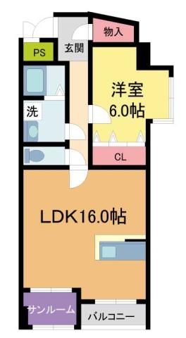 コンコード甲子園(1LDK/7階)の間取り写真