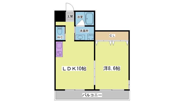 リリーセノラ(1LDK/2階)の間取り写真