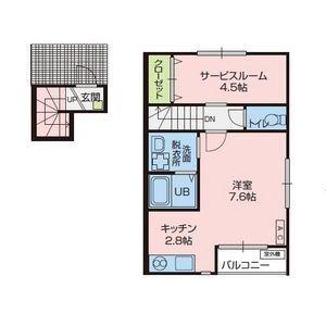 ミルフィーユ角田(1LDK/2階)の間取り写真