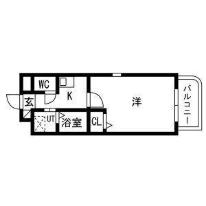 セントラルハイツ茜山(1K/4階)の間取り写真