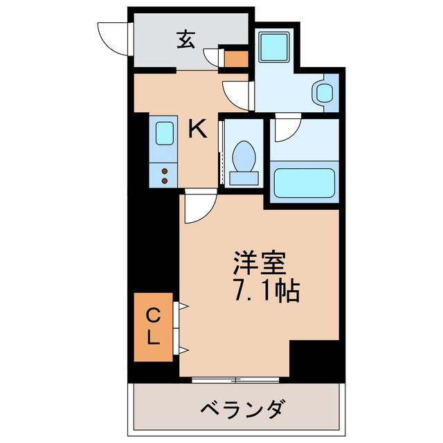 IE伏見(1K/3階)の間取り写真