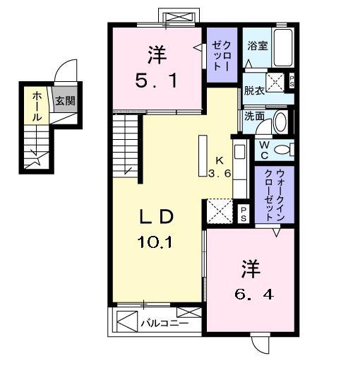 フェアリー(2LDK/4階)の間取り写真