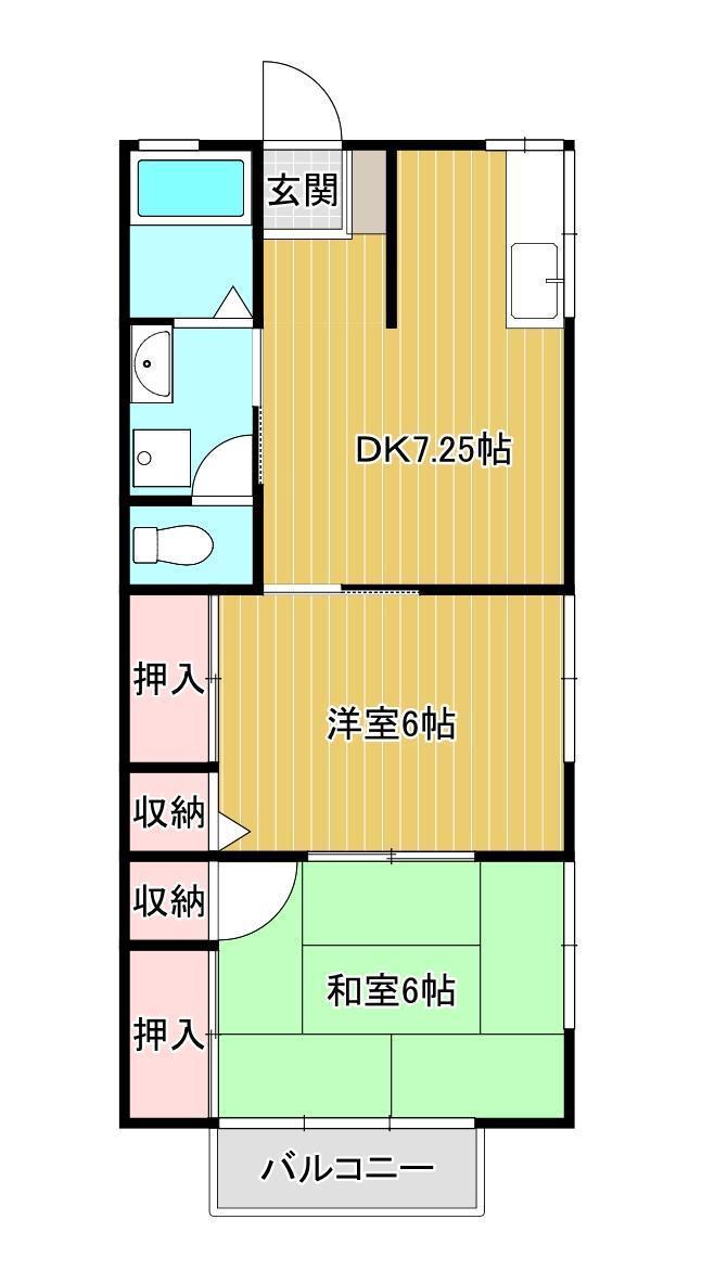 太田コーポ(2DK/2階)の間取り写真