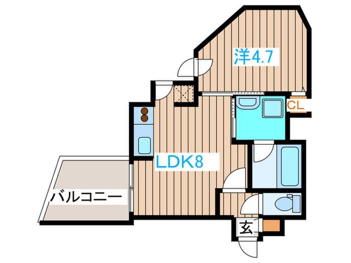 クラッセ円山ウエスト(1LDK/2階)の間取り写真