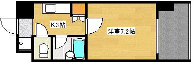IKS2(1K/3階)の間取り写真