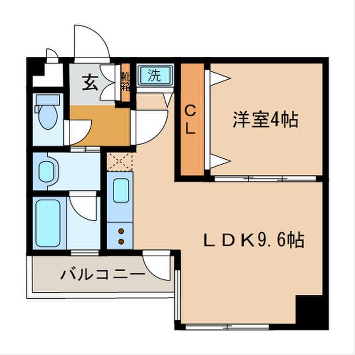 リッツ中央(1LDK/7階)の間取り写真