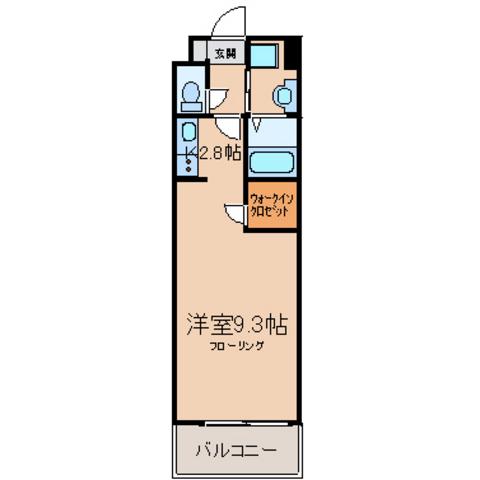 お花畑マンション(1K/1階)の間取り写真